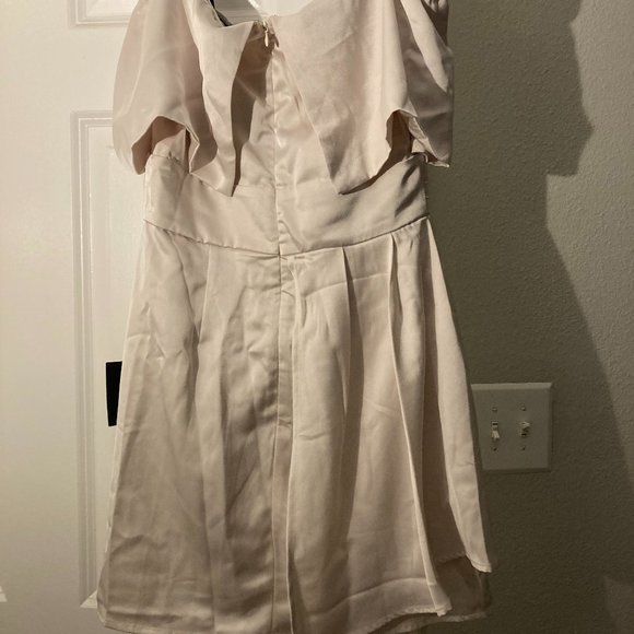 Satin Off the Shoulder Mini Dress - Picture 3 of 3